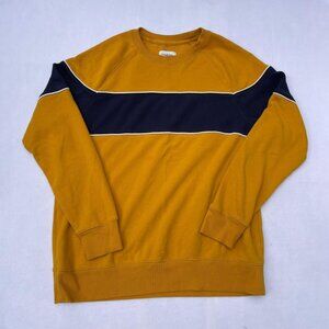Goodfellow Sweater Yellow Blue Pullover Long Sleeve Crew Neck Adult Men Size XL
